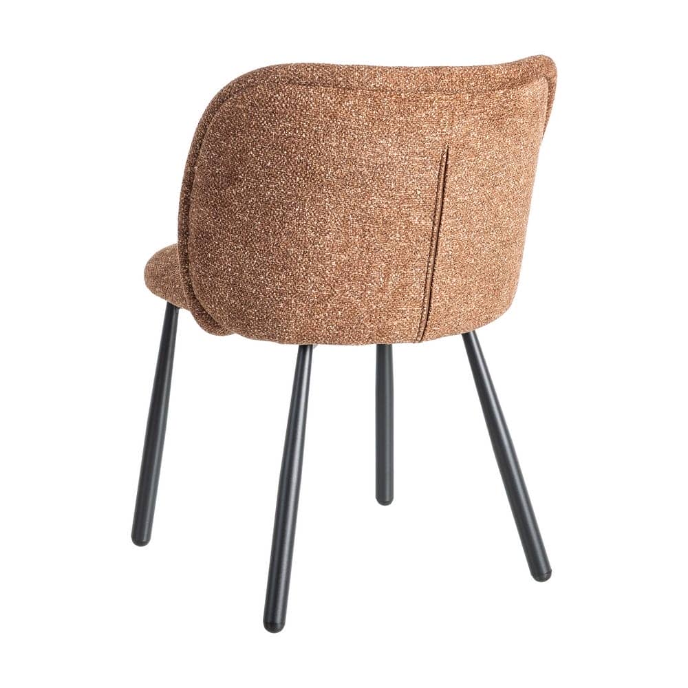 Silla Jaspeada Ocre Tejido 100% Poliéster y Patas de Hierro 56x56x78 cm - Imagen 4