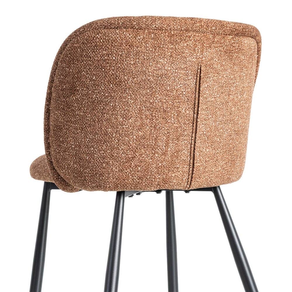 Silla Jaspeada Ocre Tejido 100% Poliéster y Patas de Hierro 56x56x78 cm - Imagen 5