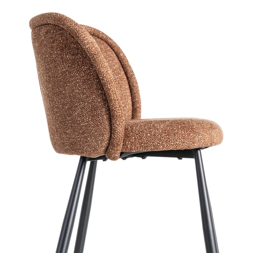 Silla Jaspeada Ocre Tejido 100% Poliéster y Patas de Hierro 56x56x78 cm - Imagen 6