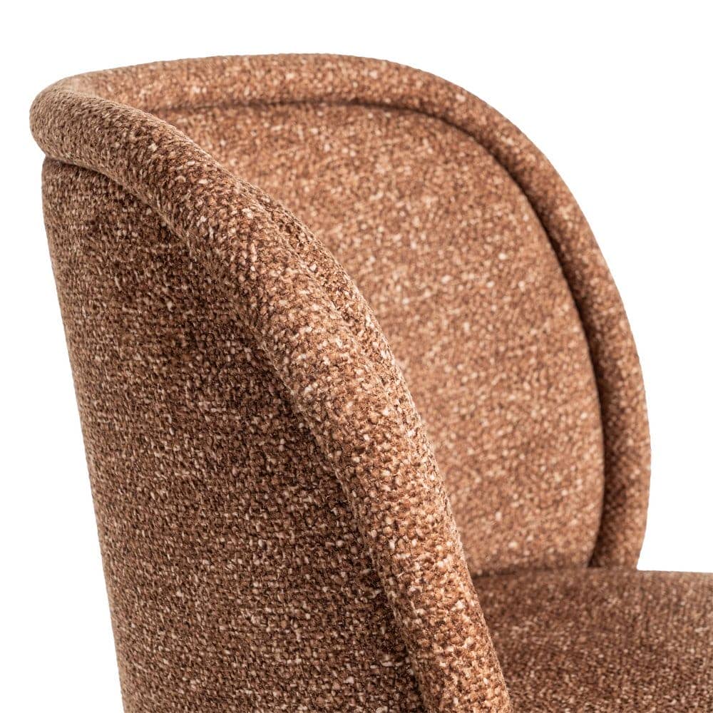 Silla Jaspeada Ocre Tejido 100% Poliéster y Patas de Hierro 56x56x78 cm - Imagen 7