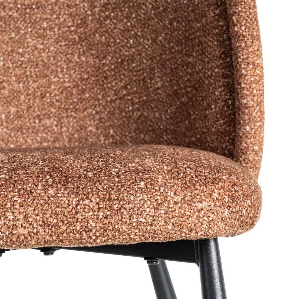 Silla Jaspeada Ocre Tejido 100% Poliéster y Patas de Hierro 56x56x78 cm - Imagen 8