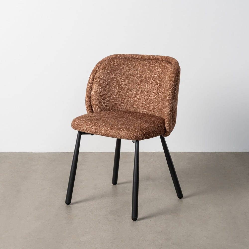 Silla Jaspeada Ocre Tejido 100% Poliéster y Patas de Hierro 56x56x78 cm - Imagen 12