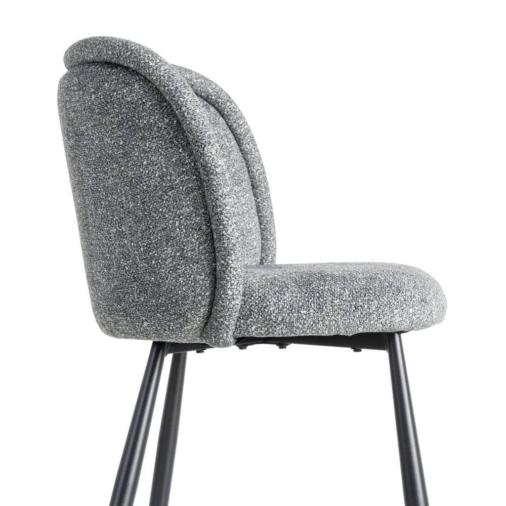 Silla Jaspeada Verde Tejido 100% Poliéster y Patas de Hierro 56x56x78 cm - Imagen 6