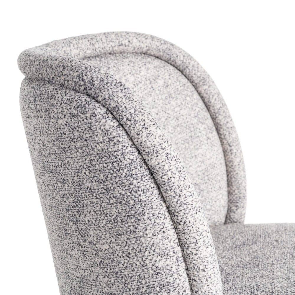 Silla Jaspeada Gris-Blanco Tejido 100% Poliéster y Patas de Hierro 56x56x78 cm - Imagen 7