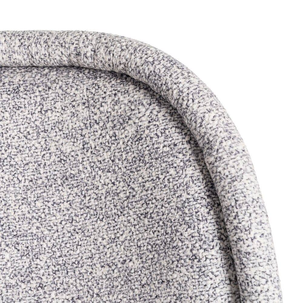 Silla Jaspeada Gris-Blanco Tejido 100% Poliéster y Patas de Hierro 56x56x78 cm - Imagen 9