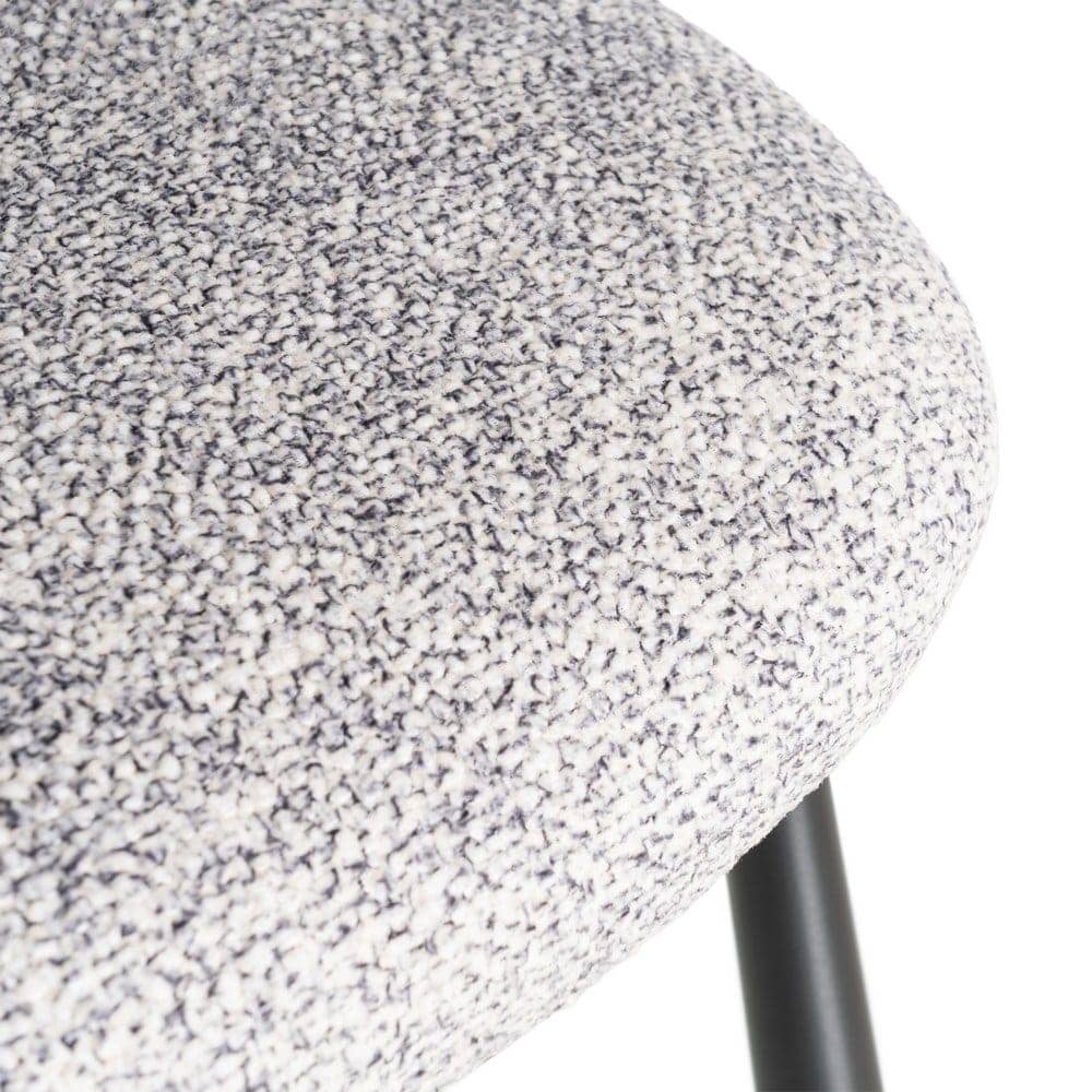 Silla Jaspeada Gris-Blanco Tejido 100% Poliéster y Patas de Hierro 56x56x78 cm - Imagen 10