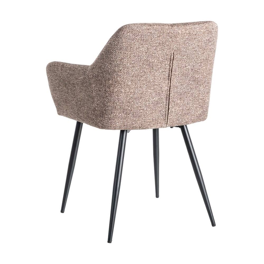 Silla Jaspeada Taupe Tejido 100% Poliéster y Patas de Hierro 59x54x81 cm - Imagen 4