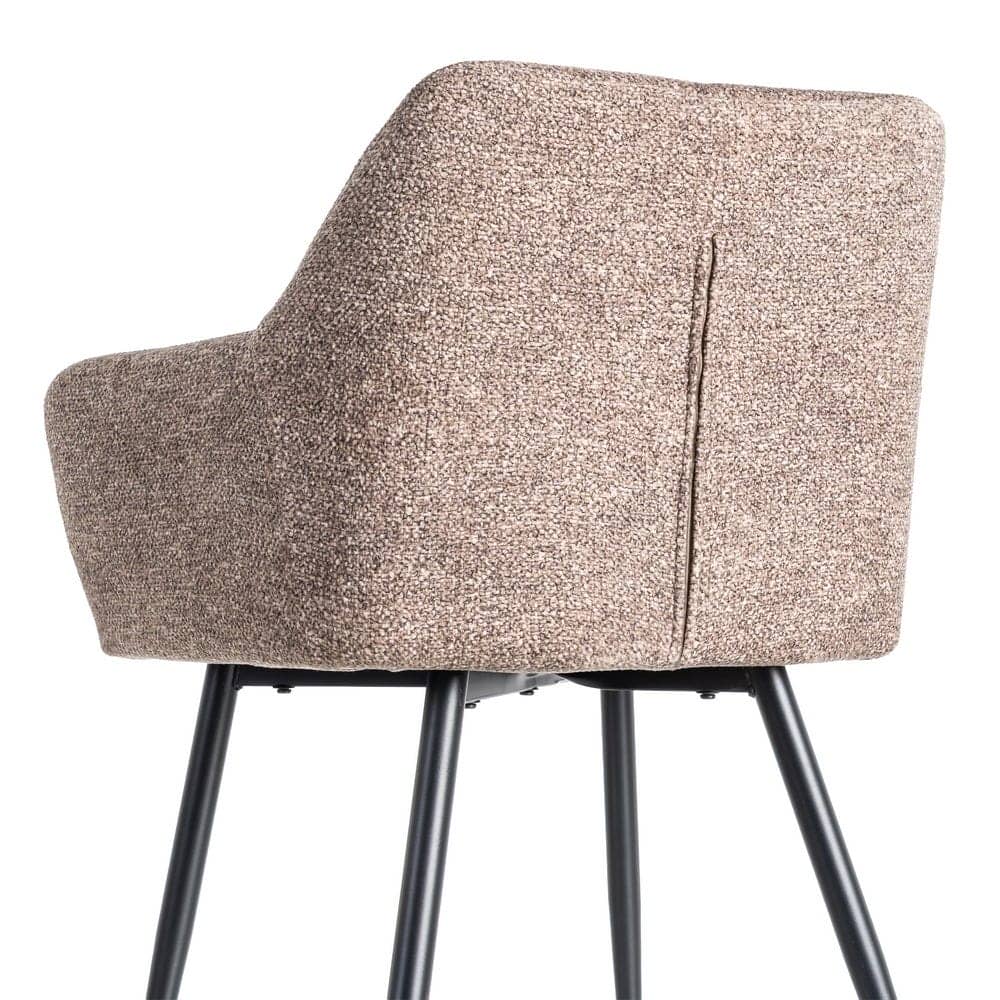 Silla Jaspeada Taupe Tejido 100% Poliéster y Patas de Hierro 59x54x81 cm - Imagen 5