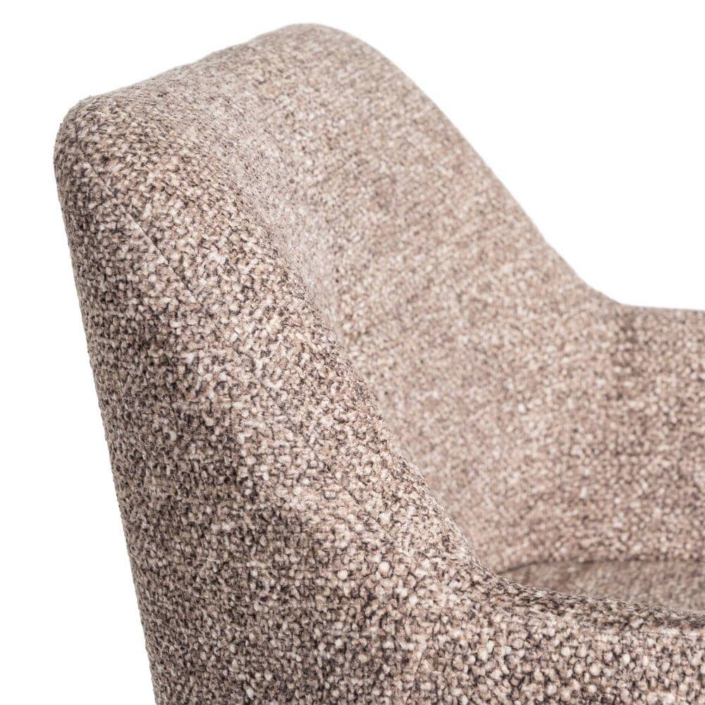 Silla Jaspeada Taupe Tejido 100% Poliéster y Patas de Hierro 59x54x81 cm - Imagen 7