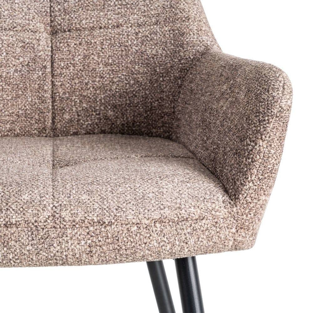 Silla Jaspeada Taupe Tejido 100% Poliéster y Patas de Hierro 59x54x81 cm - Imagen 8
