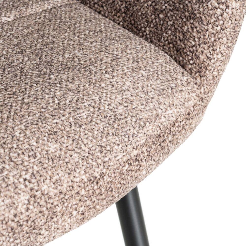 Silla Jaspeada Taupe Tejido 100% Poliéster y Patas de Hierro 59x54x81 cm - Imagen 10