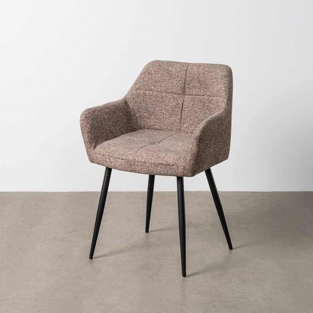 Silla Jaspeada Taupe Tejido 100% Poliéster y Patas de Hierro 59x54x81 cm - Imagen 12