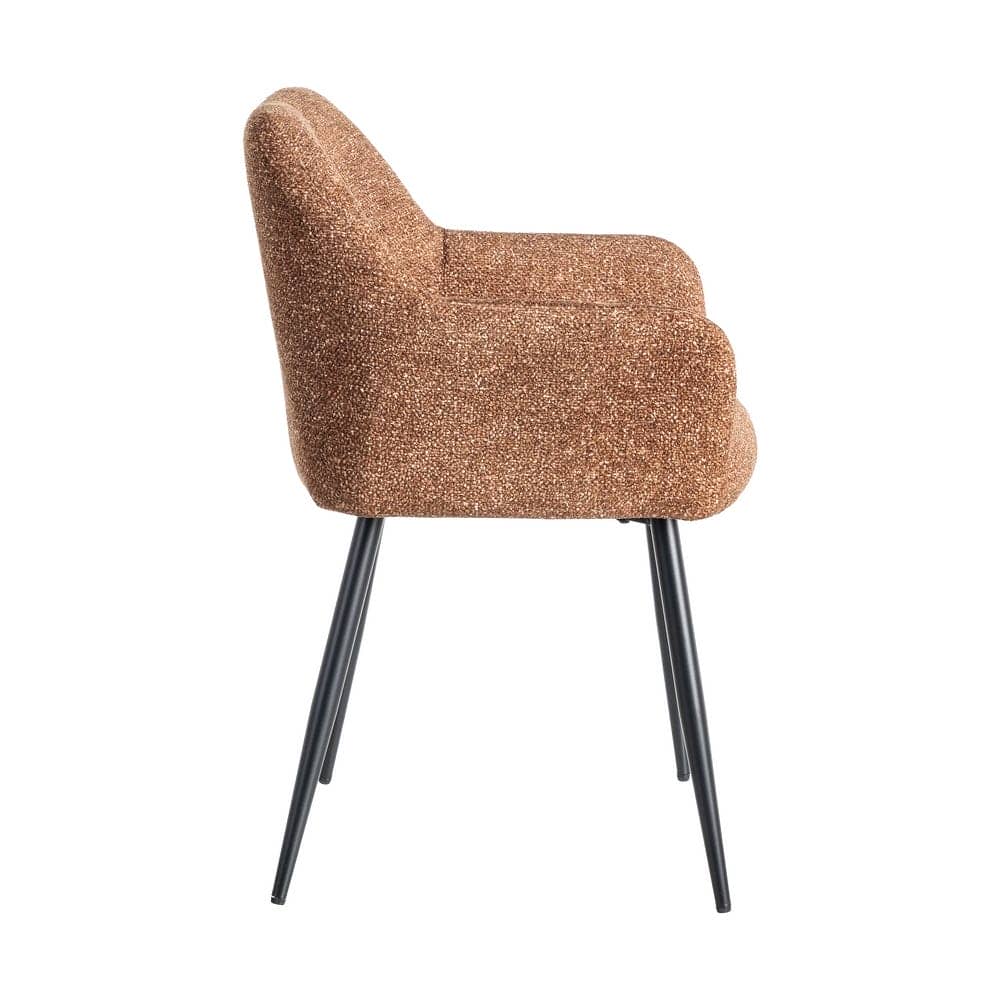 Silla Jaspeada Ocre Tejido 100% Poliéster y Patas de Hierro 59x54x81 cm - Imagen 3