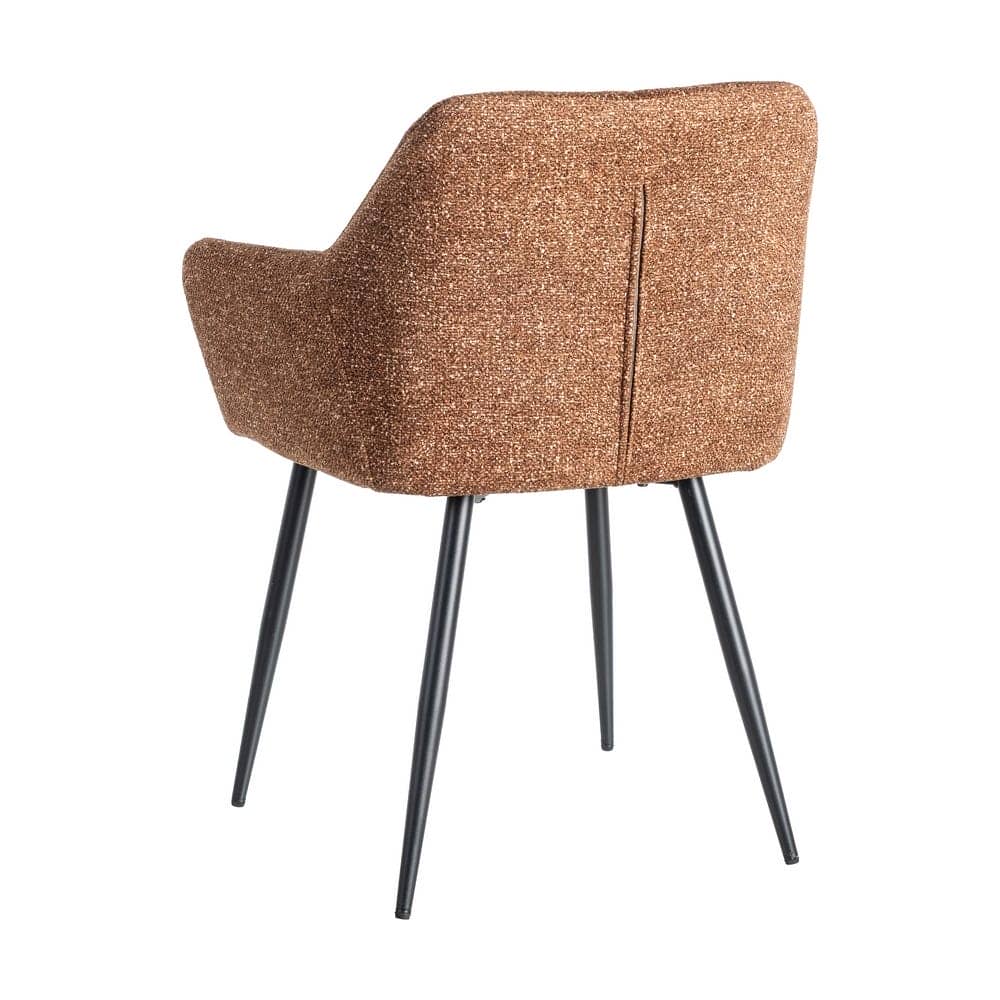 Silla Jaspeada Ocre Tejido 100% Poliéster y Patas de Hierro 59x54x81 cm - Imagen 4