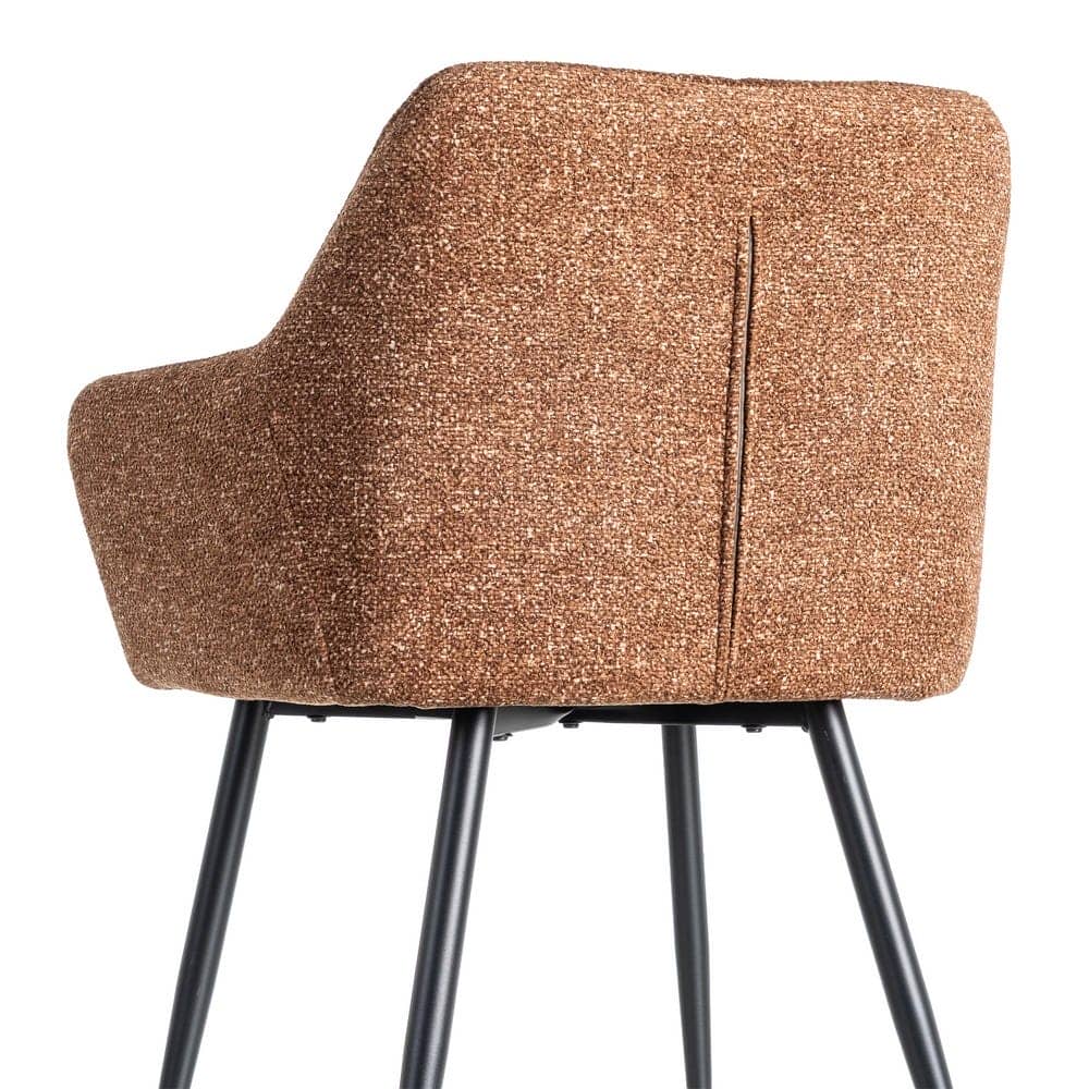 Silla Jaspeada Ocre Tejido 100% Poliéster y Patas de Hierro 59x54x81 cm - Imagen 5