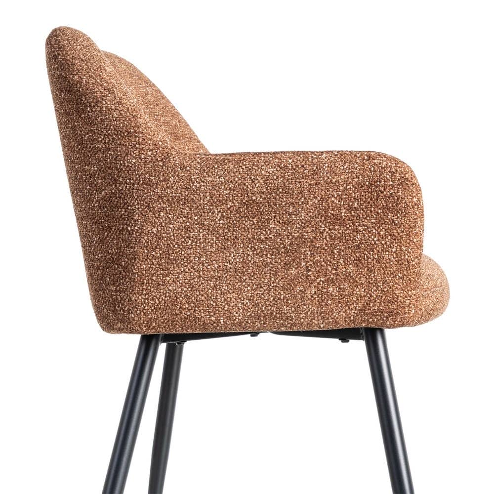 Silla Jaspeada Ocre Tejido 100% Poliéster y Patas de Hierro 59x54x81 cm - Imagen 6