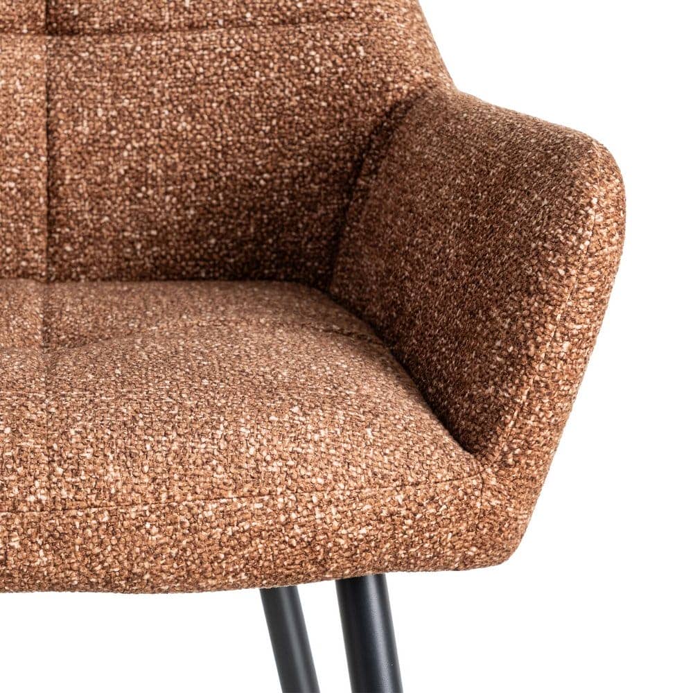 Silla Jaspeada Ocre Tejido 100% Poliéster y Patas de Hierro 59x54x81 cm - Imagen 8