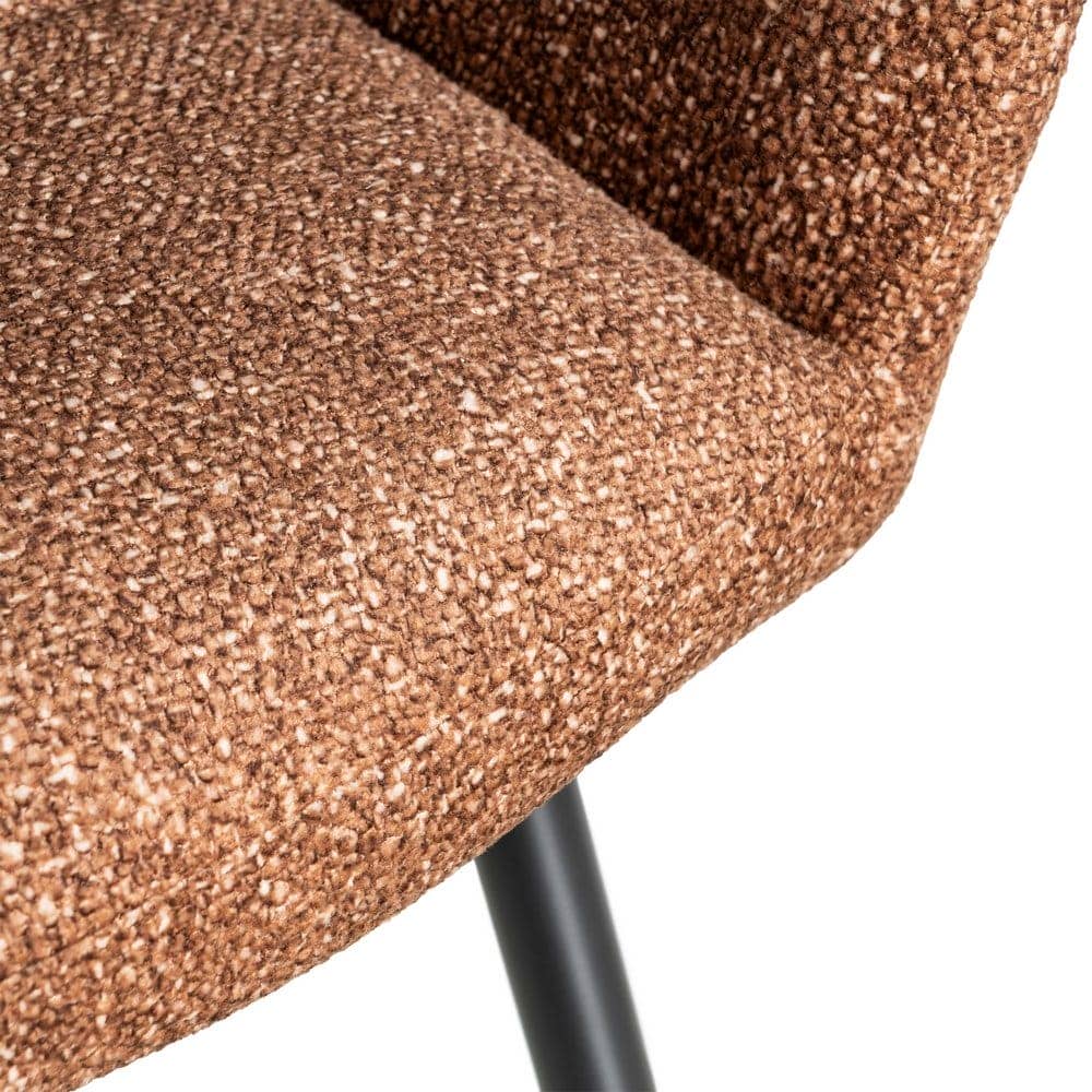 Silla Jaspeada Ocre Tejido 100% Poliéster y Patas de Hierro 59x54x81 cm - Imagen 10