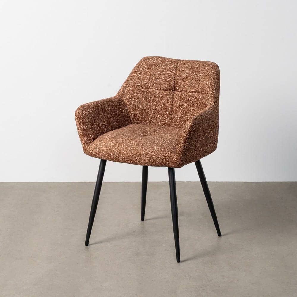 Silla Jaspeada Ocre Tejido 100% Poliéster y Patas de Hierro 59x54x81 cm - Imagen 12