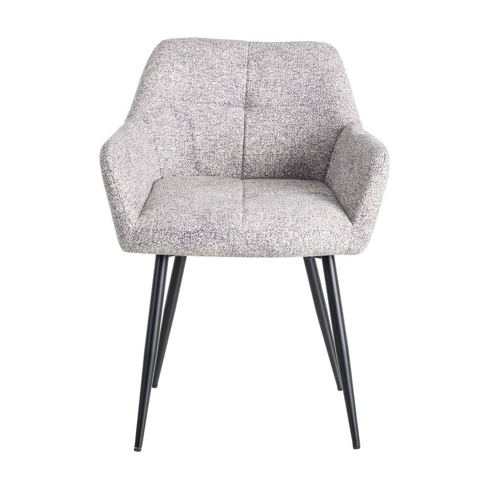 Silla Jaspeada Gris-Blanco de Tejido y Metal 59x54x81 cm - Imagen 2