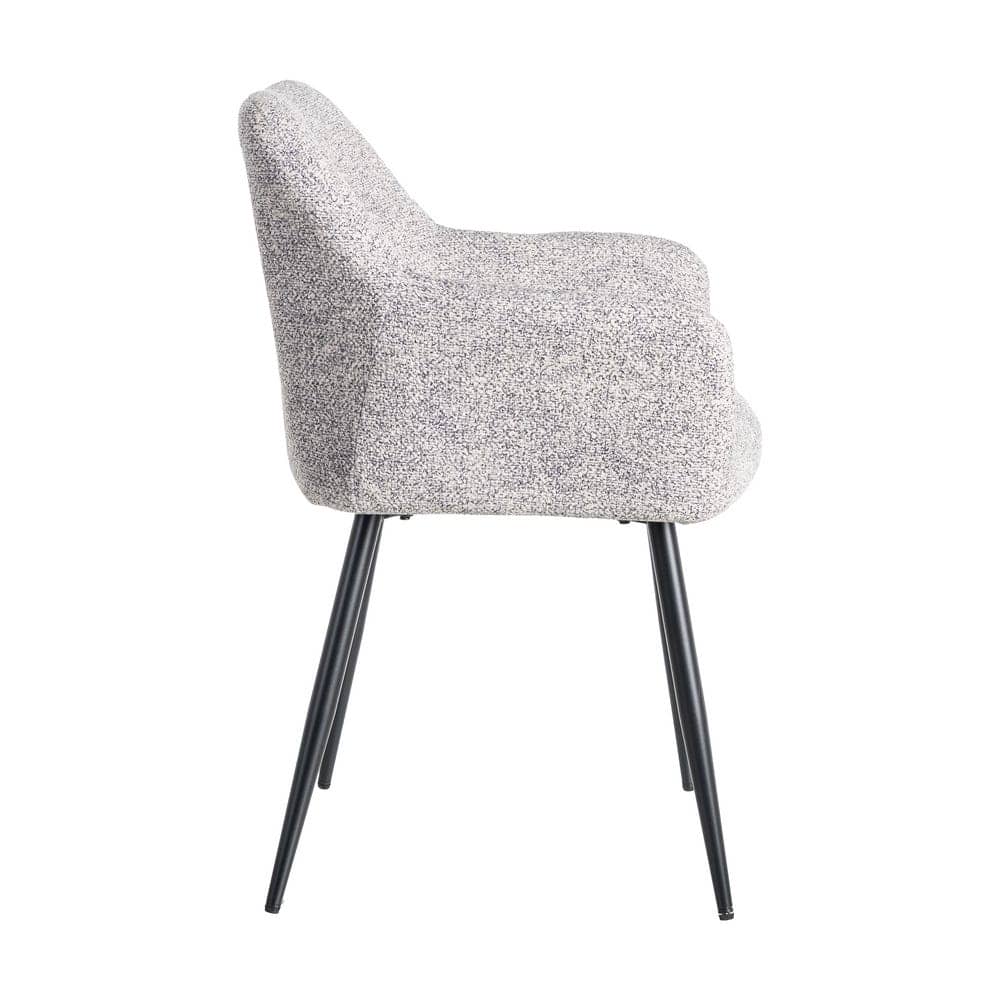 Silla Jaspeada Gris-Blanco de Tejido y Metal 59x54x81 cm - Imagen 3