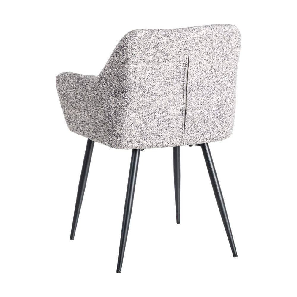 Silla Jaspeada Gris-Blanco de Tejido y Metal 59x54x81 cm - Imagen 4