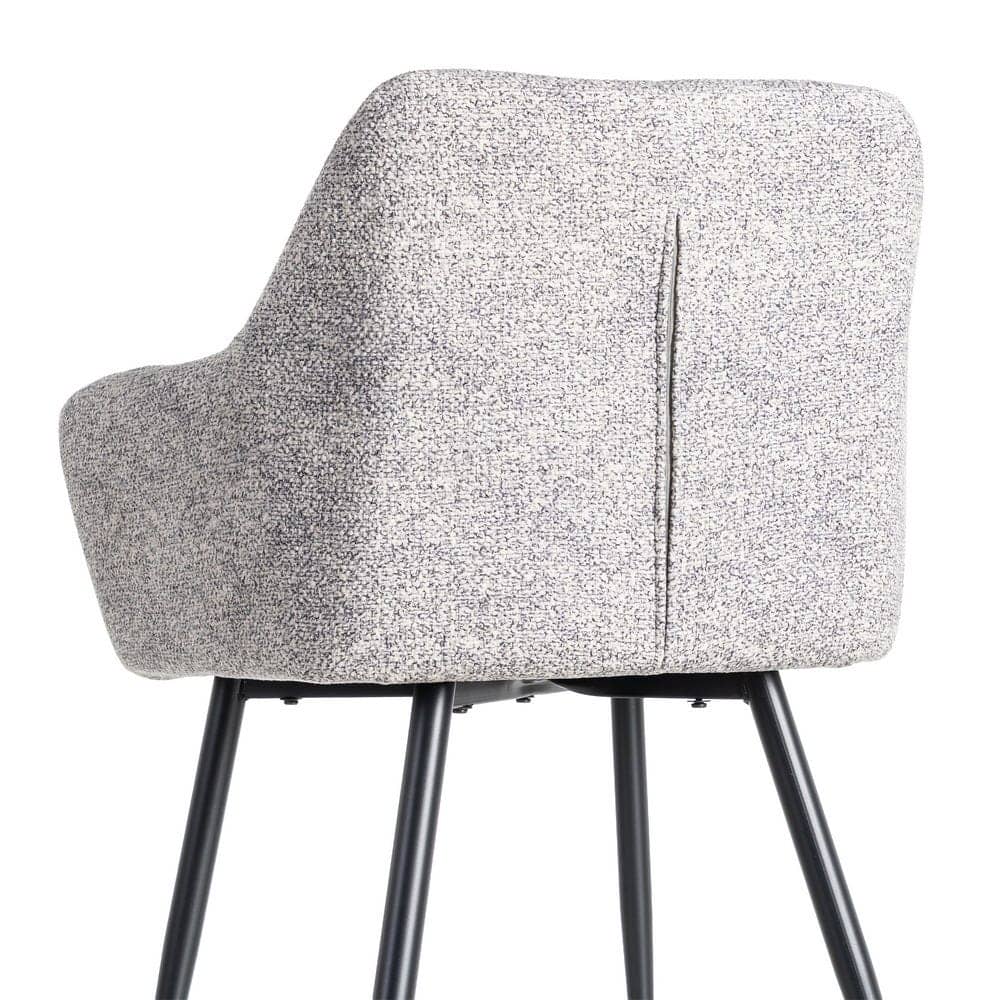 Silla Jaspeada Gris-Blanco de Tejido y Metal 59x54x81 cm - Imagen 5