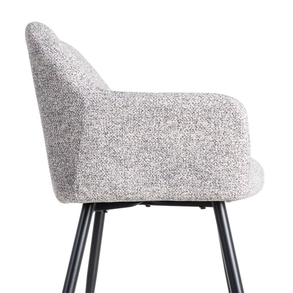 Silla Jaspeada Gris-Blanco de Tejido y Metal 59x54x81 cm - Imagen 6