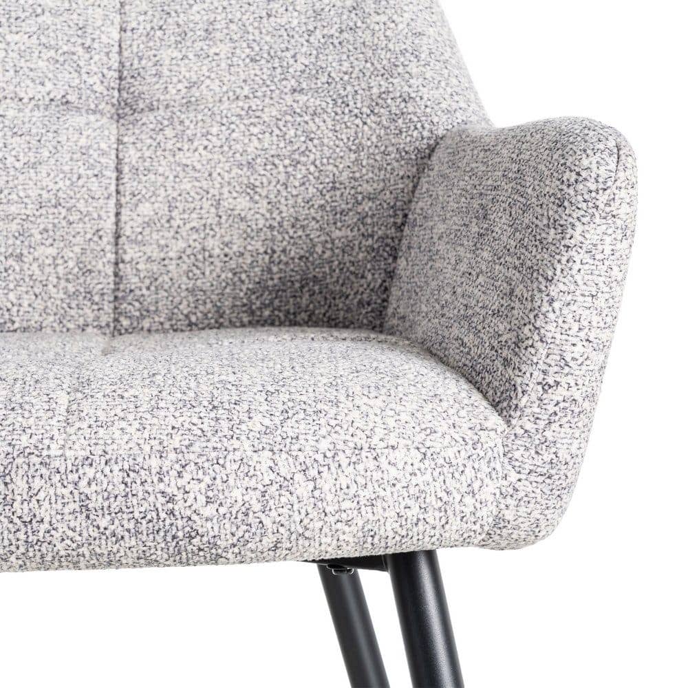 Silla Jaspeada Gris-Blanco de Tejido y Metal 59x54x81 cm - Imagen 8