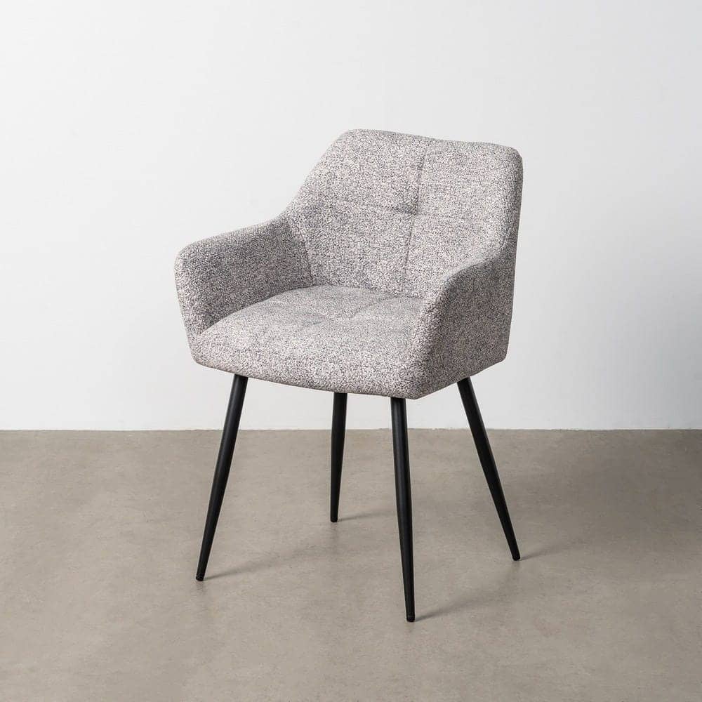 Silla Jaspeada Gris-Blanco de Tejido y Metal 59x54x81 cm - Imagen 12