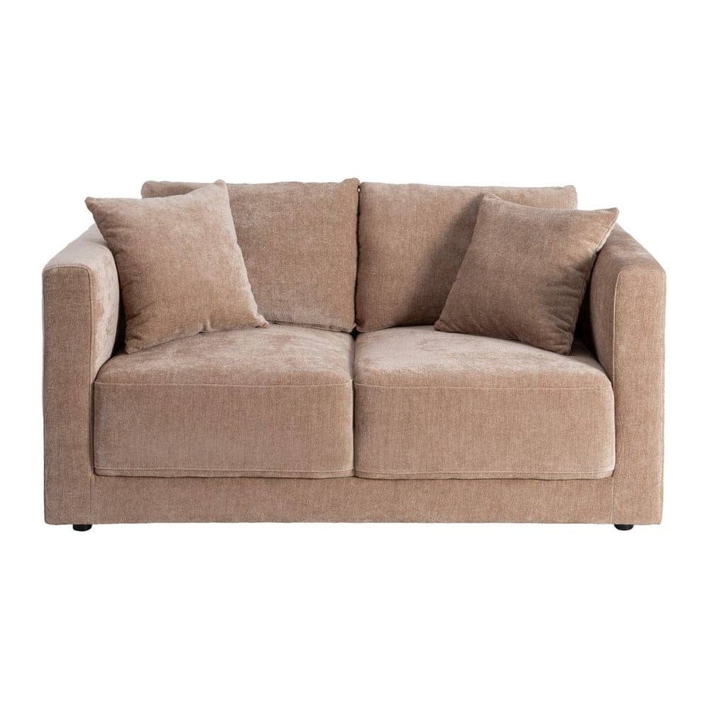 Sofá 2 Plazas Taupe Tejido 100% Poliéster y Madera Conglomerada 165x96x86 cm - Imagen 2