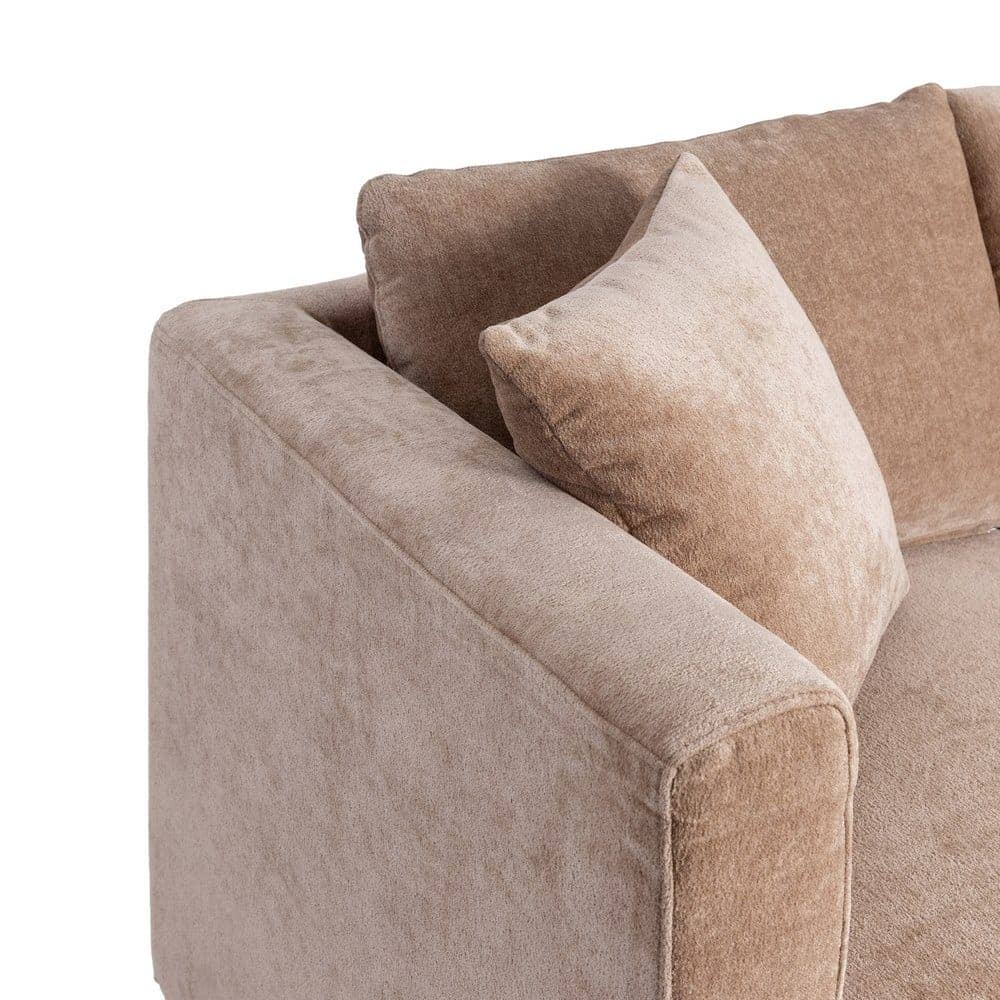 Sofá 2 Plazas Taupe Tejido 100% Poliéster y Madera Conglomerada 165x96x86 cm - Imagen 4