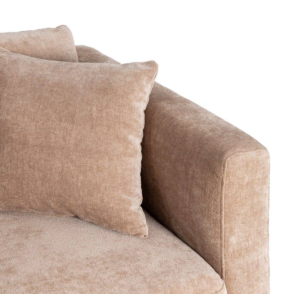 Sofá 2 Plazas Taupe Tejido 100% Poliéster y Madera Conglomerada 165x96x86 cm - Imagen 5