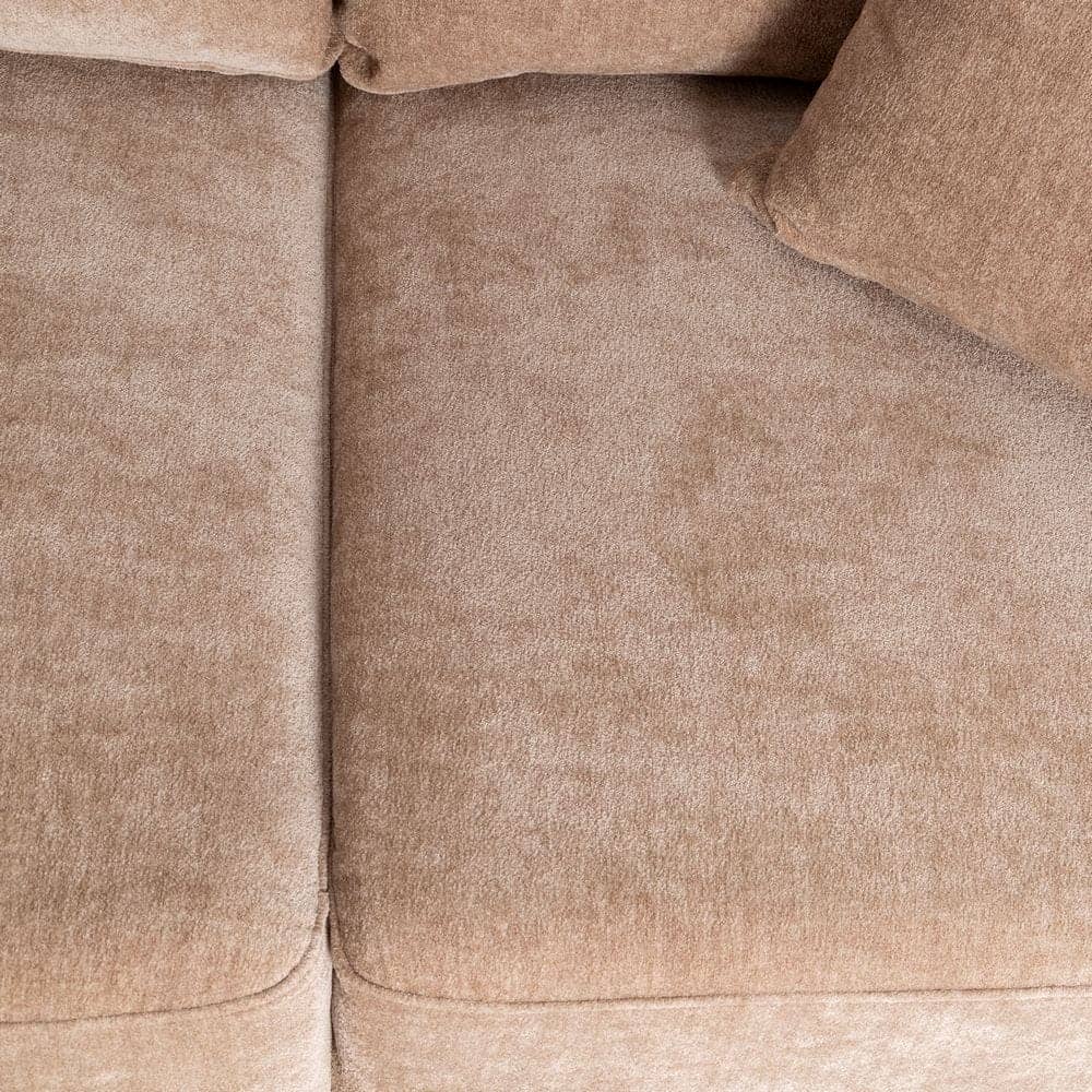 Sofá 2 Plazas Taupe Tejido 100% Poliéster y Madera Conglomerada 165x96x86 cm - Imagen 6