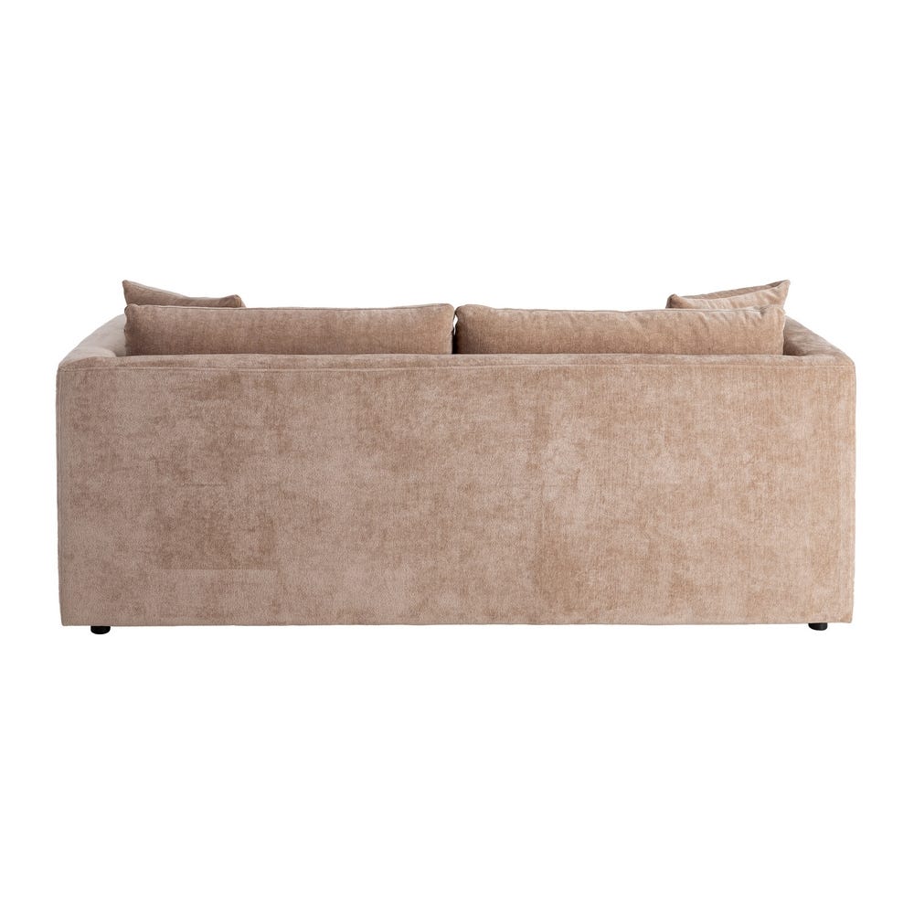 Sofá 3 plazas taupe tapizado en tela con estructura de madera – 210 x 96 x 86 cm - Imagen 4