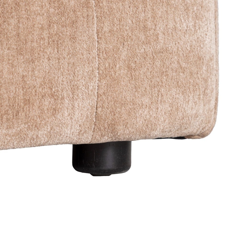 Sofá 3 plazas taupe tapizado en tela con estructura de madera – 210 x 96 x 86 cm - Imagen 8