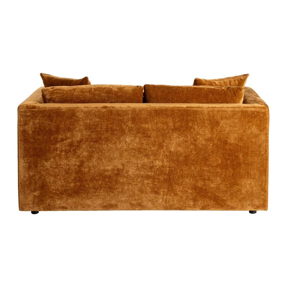 Sofá 2 Plazas Ocre Tejido 100% Poliéster y Madera Conglomerada 165x96x86 cm - Imagen 4