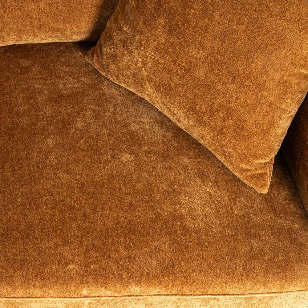 Sofá 2 Plazas Ocre Tejido 100% Poliéster y Madera Conglomerada 165x96x86 cm - Imagen 7
