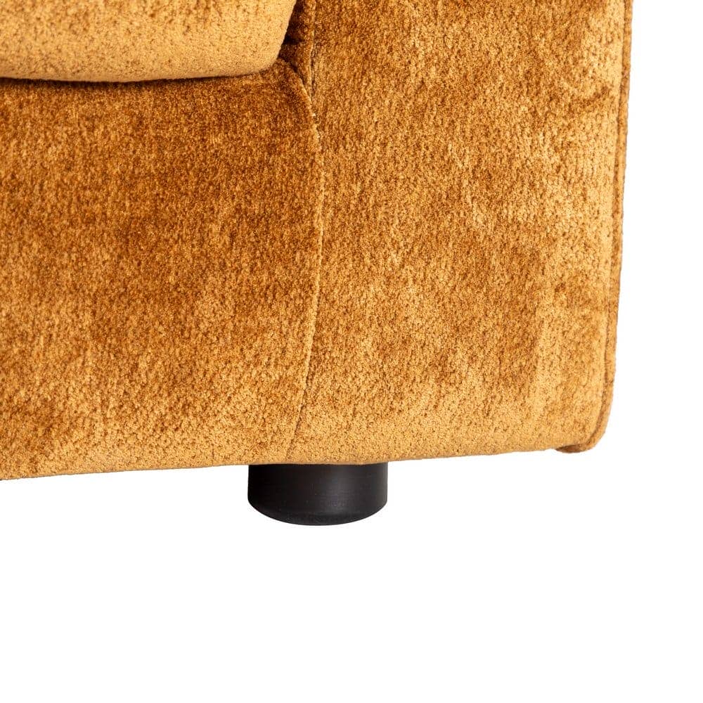 Sofá 2 Plazas Ocre Tejido 100% Poliéster y Madera Conglomerada 165x96x86 cm - Imagen 8