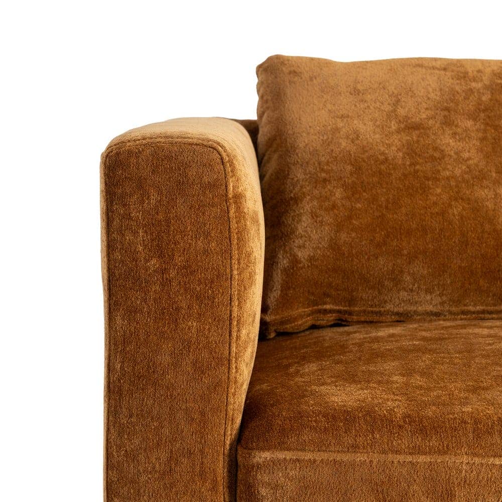 Sofá 2 Plazas Ocre Tejido 100% Poliéster y Madera Conglomerada 165x96x86 cm - Imagen 9