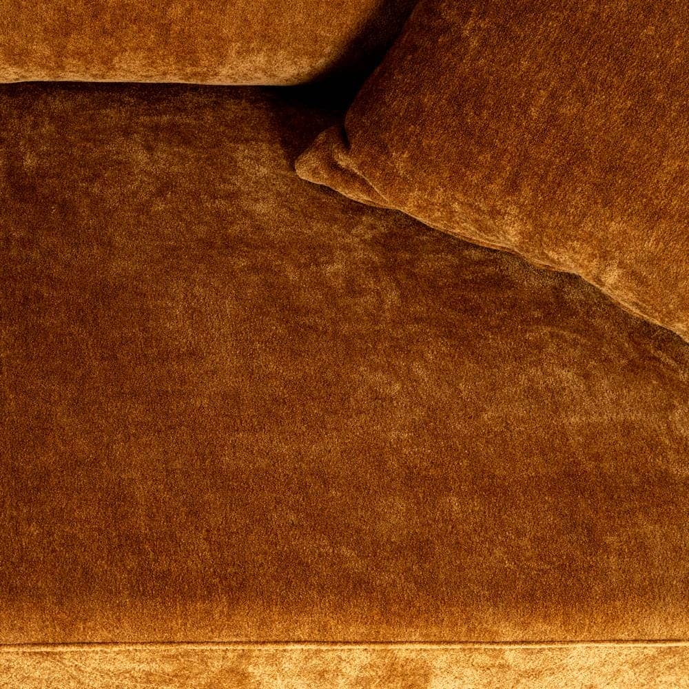 Sofá 3 Plazas Ocre Tejido 100% Poliéster y Madera Conglomerada 210x96x86 cm - Imagen 6