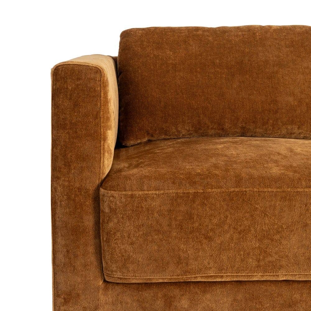 Sofá 3 Plazas Ocre Tejido 100% Poliéster y Madera Conglomerada 210x96x86 cm - Imagen 8