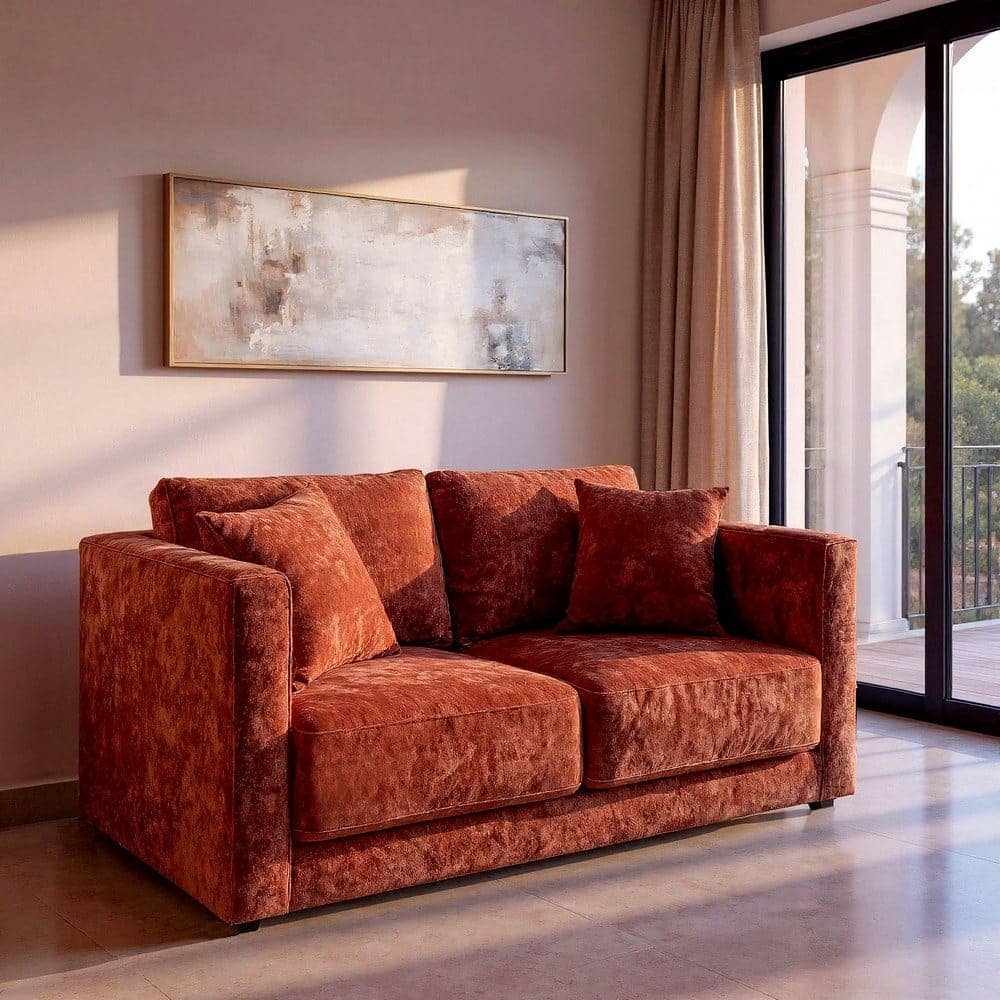 Sofá 2 Plazas Teja Tejido 100% Poliéster y Madera Conglomerada 165x96x86 cm - Imagen 9