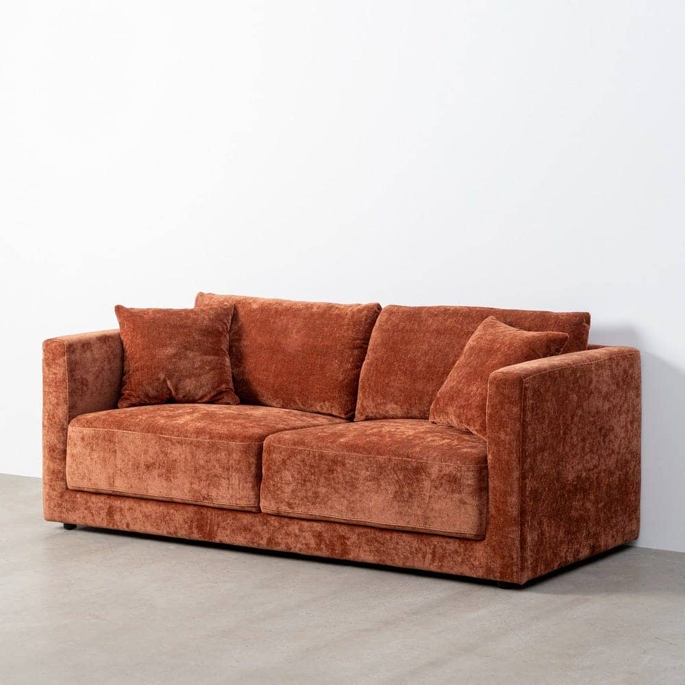 Sofá 3 Plazas Teja Tejido 100% Poliéster y Madera Conglomerada 210x96x86 cm - Imagen 10