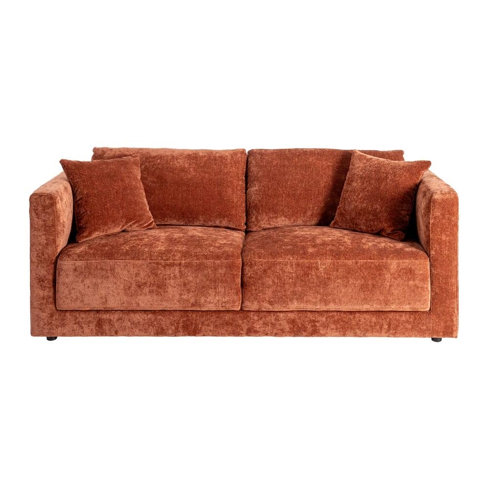 Sofá 3 Plazas Teja Tejido 100% Poliéster y Madera Conglomerada 210x96x86 cm - Imagen 2