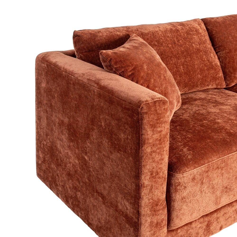 Sofá 3 Plazas Teja Tejido 100% Poliéster y Madera Conglomerada 210x96x86 cm - Imagen 4