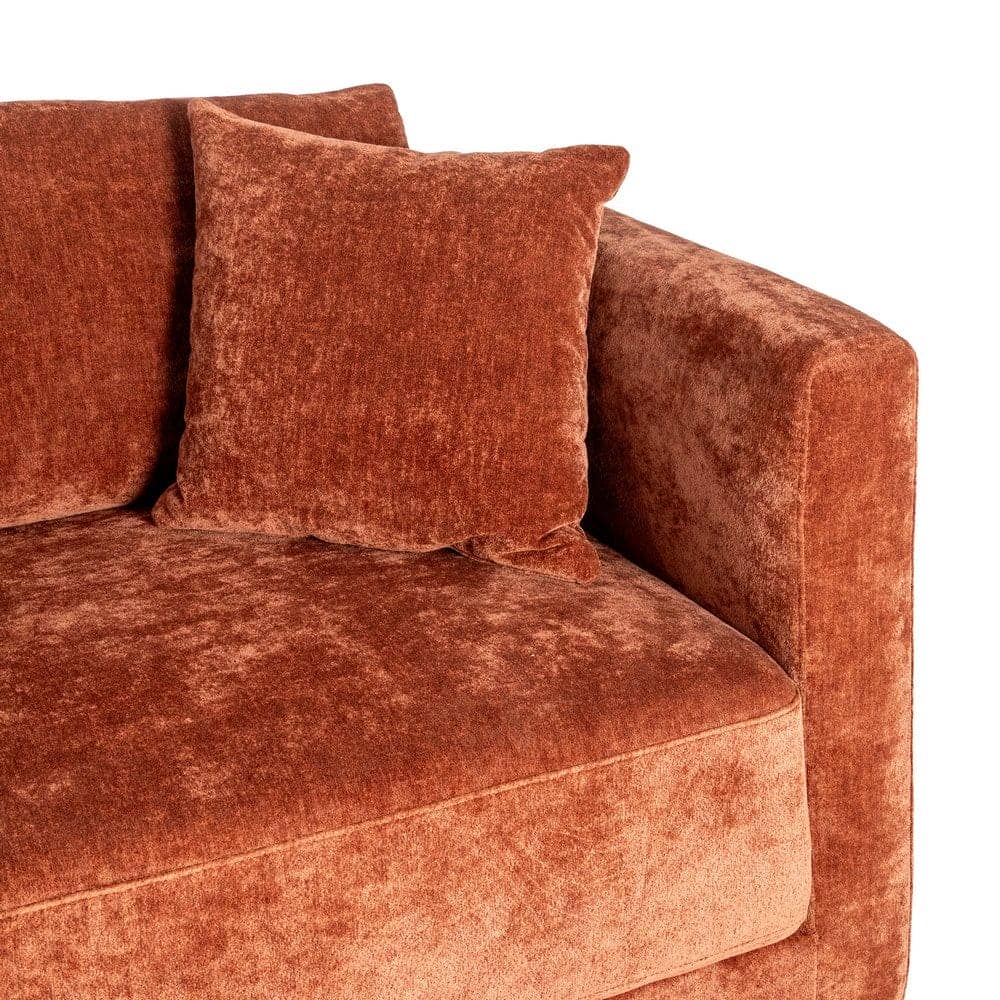 Sofá 3 Plazas Teja Tejido 100% Poliéster y Madera Conglomerada 210x96x86 cm - Imagen 5
