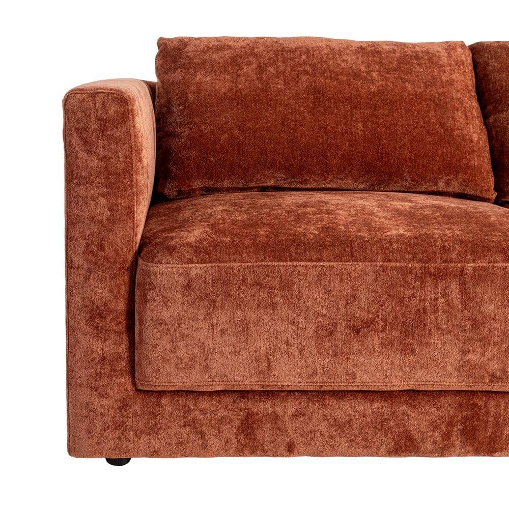 Sofá 3 Plazas Teja Tejido 100% Poliéster y Madera Conglomerada 210x96x86 cm - Imagen 8