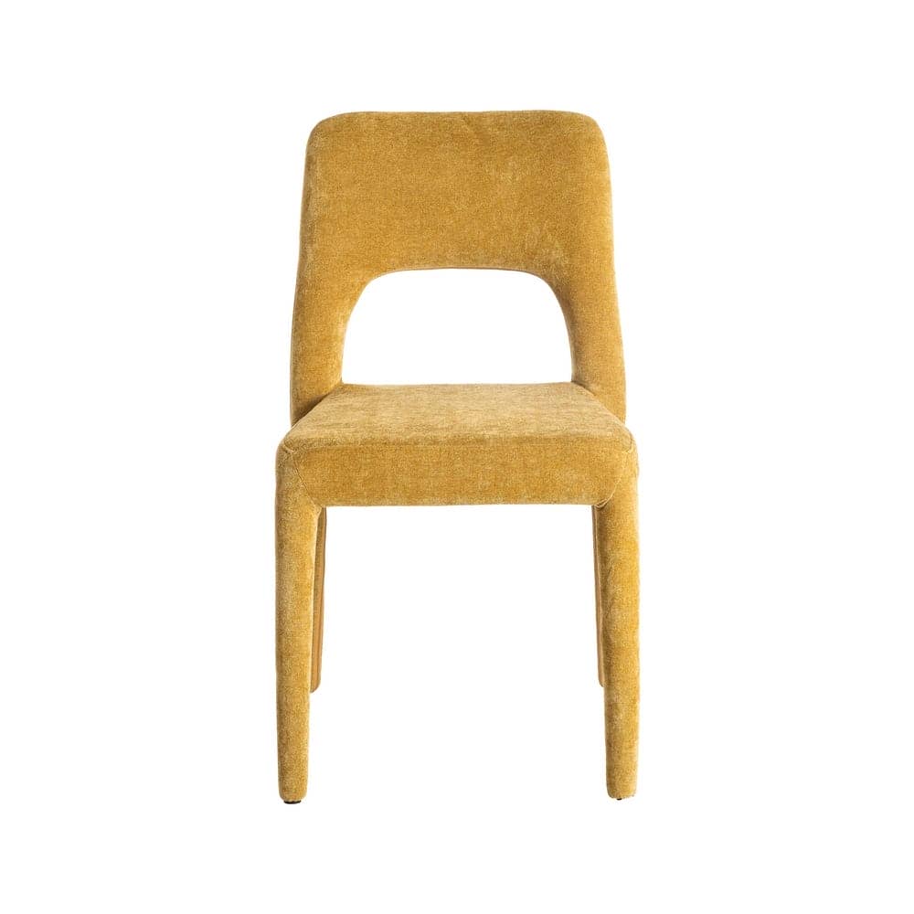 Silla Apilable Mostaza Tejido con Estructura de Metal 47x61x84 cm - Imagen 2