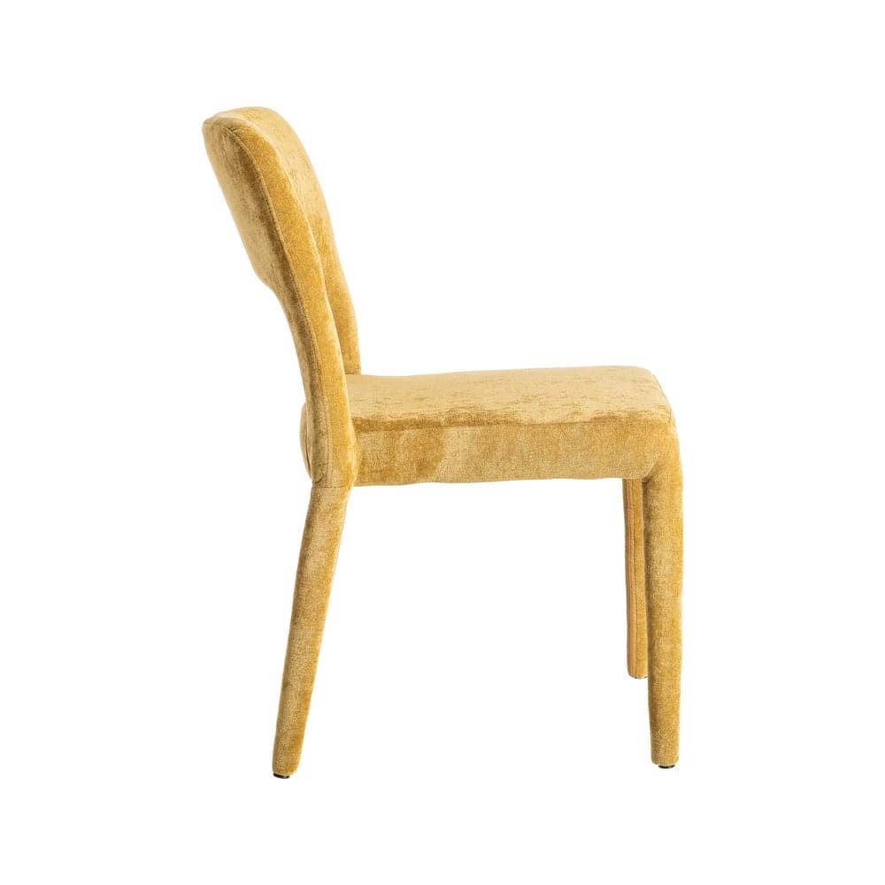 Silla Apilable Mostaza Tejido con Estructura de Metal 47x61x84 cm - Imagen 3